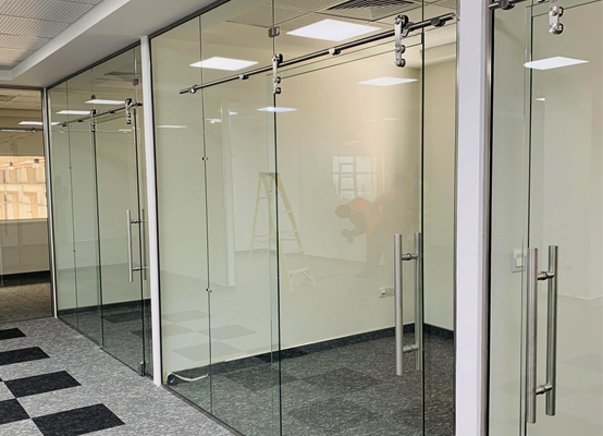 Glass Partition with Sliding door